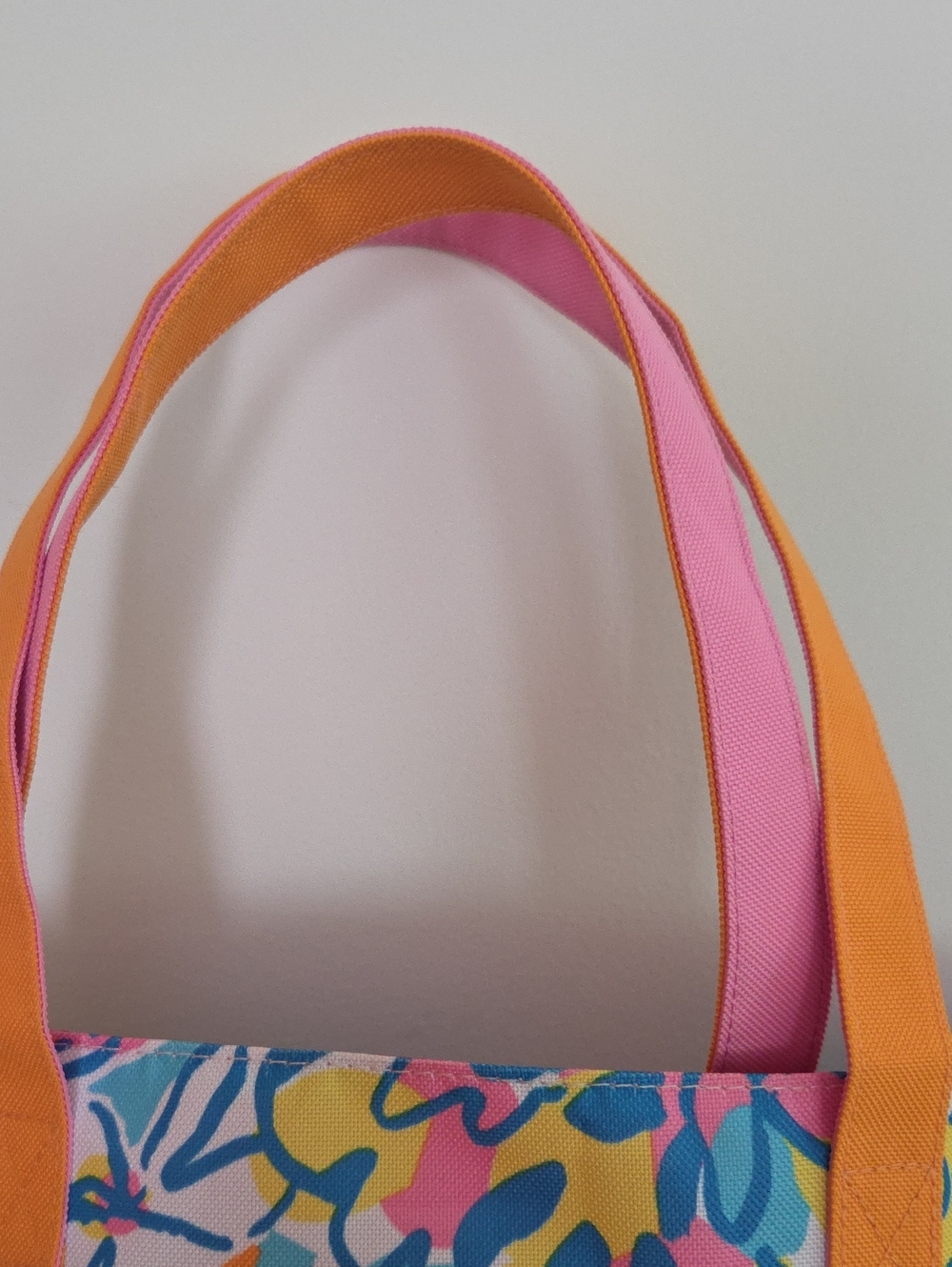 Lilly Pulitzer Turquoise Floral Tote with Pink & Orange Accents & Mirror Case - Picture 4 of 8